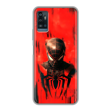 Силиконовый чехол на ZTE Blade A71 с принтом человек паук spiderman Силиконовый чехол на ZTE Blade A71 с принтом человек паук spiderman