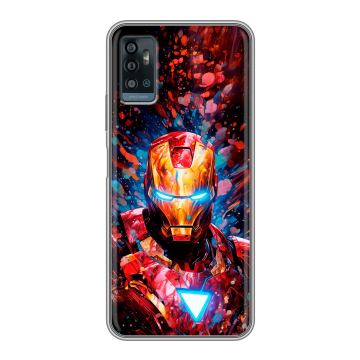 Силиконовый чехол на ZTE Blade A71 с принтом Железный человек Ironman