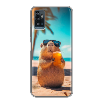 Силиконовый чехол на ZTE Blade A71 с принтом Капибара