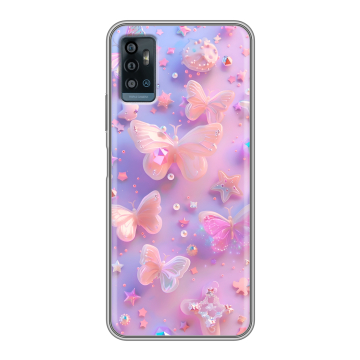 Силиконовый чехол на ZTE Blade A71 с принтом Бабочки