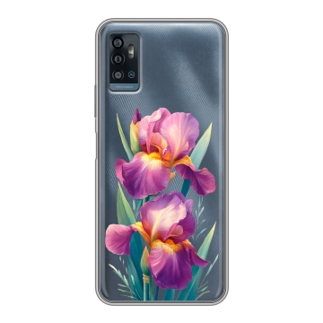 Силиконовый чехол на ZTE Blade A71 с принтом Цветы орхидеи