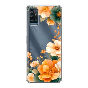 Силиконовый чехол на ZTE Blade A71 с принтом Цветы принт