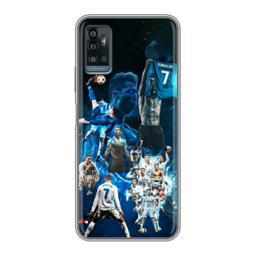 Силиконовый чехол на ZTE Blade A71 с принтом Реал Роналдо