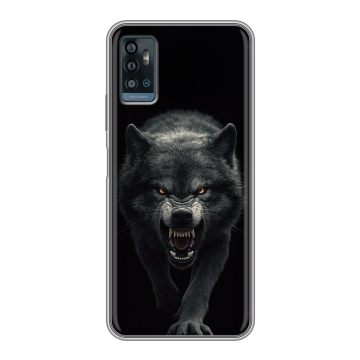 Силиконовый чехол на ZTE Blade A71 с принтом Волк