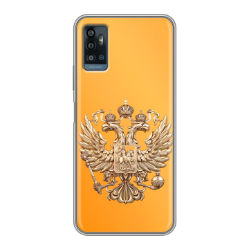 Силиконовый чехол на ZTE Blade A71 с принтом Герб Флаг России Силиконовый чехол на ZTE Blade A71 с принтом Герб Флаг России