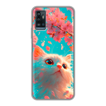 Силиконовый чехол на ZTE Blade A71 с принтом Красивый кот Силиконовый чехол на ZTE Blade A71 с принтом Красивый кот
