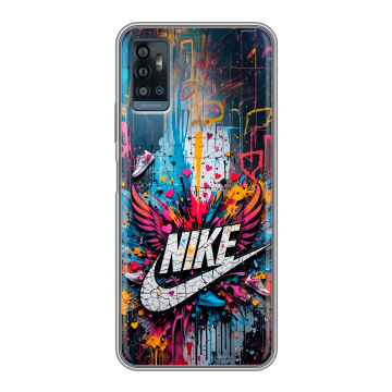 Силиконовый чехол на ZTE Blade A71 с принтом Nike Найк