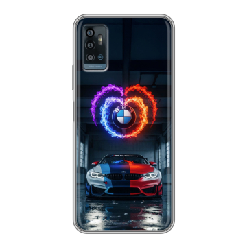 Силиконовый чехол на ZTE Blade A71 с принтом BMW БМВ