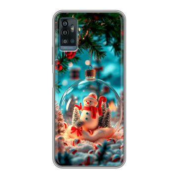 Силиконовый чехол на ZTE Blade A71 с принтом Новый год