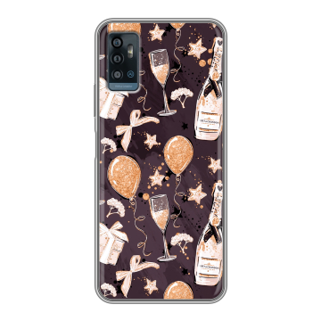 Силиконовый чехол на ZTE Blade A71 с принтом Новый год