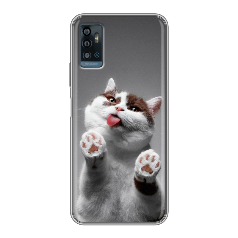 Силиконовый чехол на ZTE Blade A71 с принтом Коты Силиконовый чехол на ZTE Blade A71 с принтом Коты