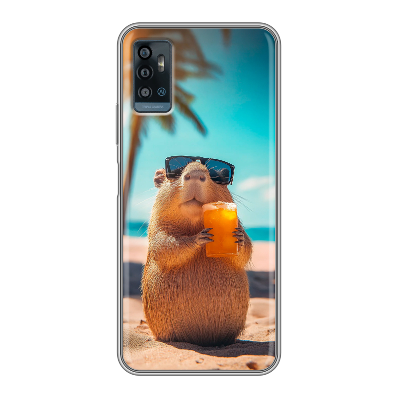 Силиконовый чехол на ZTE Blade A71 с принтом Капибара Силиконовый чехол на ZTE Blade A71 с принтом Капибара