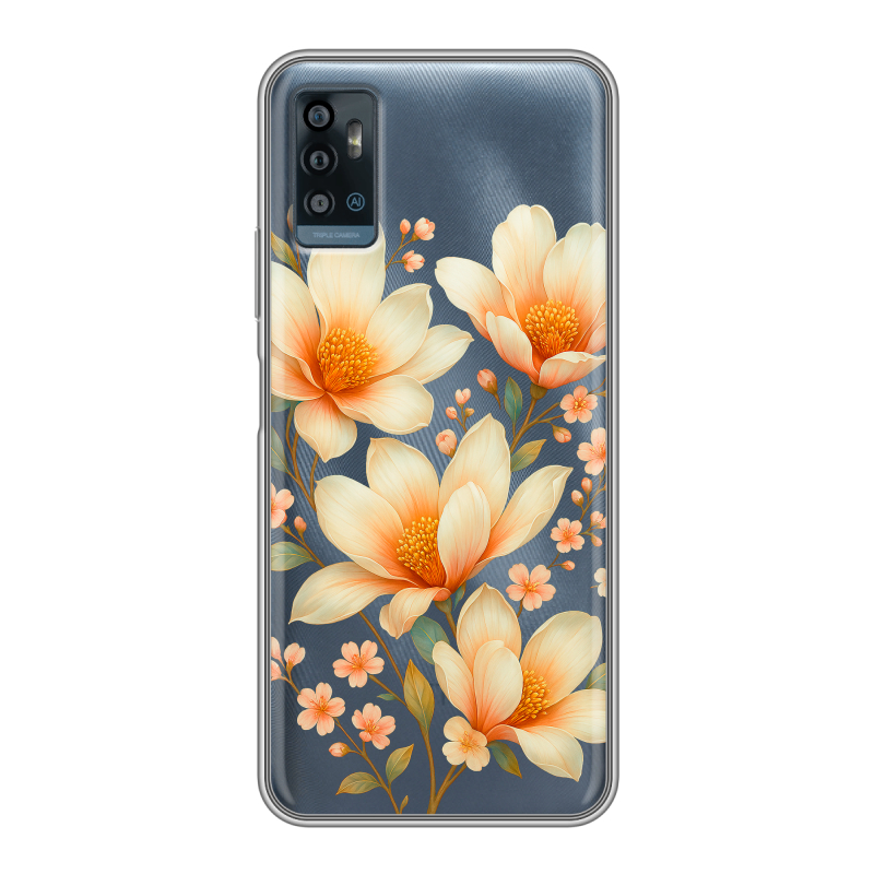 Силиконовый чехол на ZTE Blade A71 с принтом Цветы Силиконовый чехол на ZTE Blade A71 с принтом Цветы