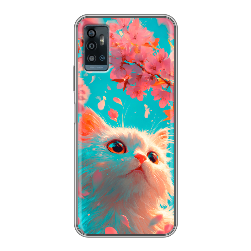 Силиконовый чехол на ZTE Blade A71 с принтом Красивый кот Силиконовый чехол на ZTE Blade A71 с принтом Красивый кот