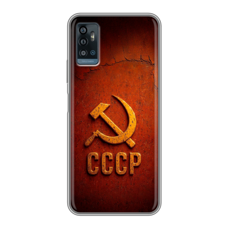 Силиконовый чехол на ZTE Blade A71 с принтом Флаг Герб СССР Силиконовый чехол на ZTE Blade A71 с принтом Флаг Герб СССР