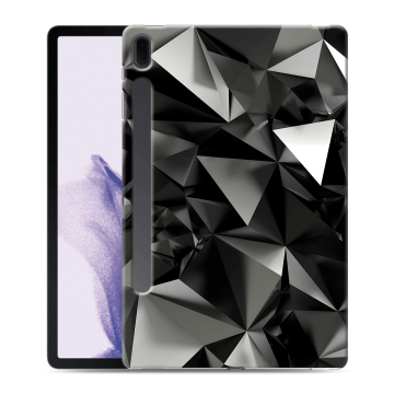 Силиконовый чехол на планшета Samsung Galaxy Tab S7 FE с принтом Черные кристаллы Силиконовый чехол на планшета Samsung Galaxy Tab S7 FE с принтом Черные кристаллы