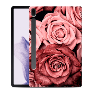 Силиконовый чехол на планшета Samsung Galaxy Tab S7 FE с принтом Цветы розы Силиконовый чехол на планшета Samsung Galaxy Tab S7 FE с принтом Цветы розы