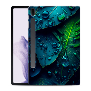 Силиконовый чехол на планшета Samsung Galaxy Tab S7 FE с принтом Листья Силиконовый чехол на планшета Samsung Galaxy Tab S7 FE с принтом Листья