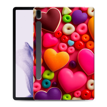 Силиконовый чехол на планшета Samsung Galaxy Tab S7 FE с принтом Сердечки Силиконовый чехол на планшета Samsung Galaxy Tab S7 FE с принтом Сердечки