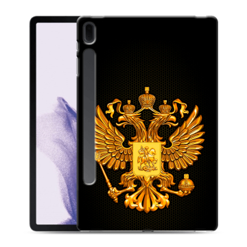Силиконовый чехол на Samsung Galaxy Tab S7 FE с принтом Герб России желтый Силиконовый чехол на Samsung Galaxy Tab S7 FE с принтом Герб России желтый