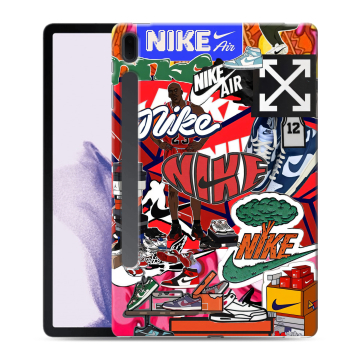Силиконовый чехол на Samsung Galaxy Tab S7 FE с принтом Найк Nike яркий Силиконовый чехол на Samsung Galaxy Tab S7 FE с принтом Найк Nike яркий