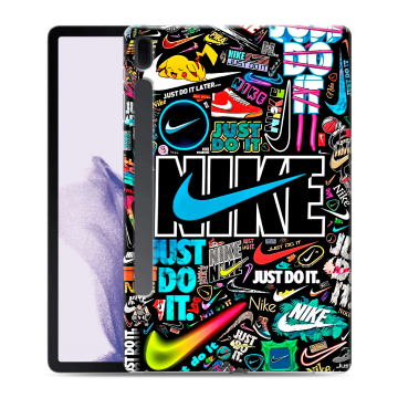 Силиконовый чехол на Samsung Galaxy Tab S7 FE с принтом найк nike черный