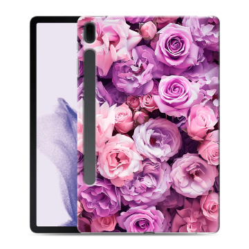 Силиконовый чехол на Samsung Galaxy Tab S7 FE с принтом лавандовые розы