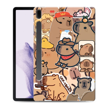 Силиконовый чехол на Samsung Galaxy Tab S7 FE с принтом капибара