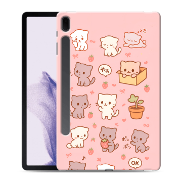 Силиконовый чехол на Samsung Galaxy Tab S7 FE с принтом Hello Kitty Хелоу Кити