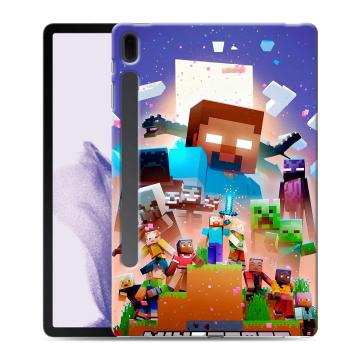 Силиконовый чехол на Samsung Galaxy Tab S7 FE с принтом Майнкрафт Minecraft