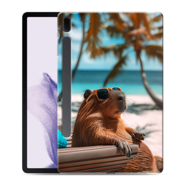 Силиконовый чехол на Samsung Galaxy Tab S7 FE с принтом Капибара Силиконовый чехол на Samsung Galaxy Tab S7 FE с принтом Капибара
