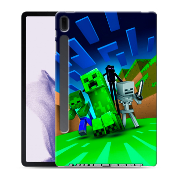 Силиконовый чехол на Samsung Galaxy Tab S7 FE с принтом Майнкрафт