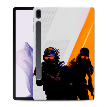 Силиконовый чехол на Samsung Galaxy Tab S7 FE с принтом Контер страйк Counter strike