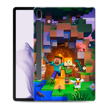 Силиконовый чехол на Samsung Galaxy Tab S7 FE с принтом Майнкрафт Minecraft