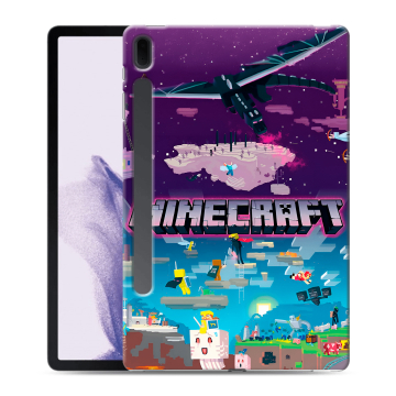 Силиконовый чехол на Samsung Galaxy Tab S7 FE с принтом Майнкрафт Minecraft Силиконовый чехол на Samsung Galaxy Tab S7 FE с принтом Майнкрафт Minecraft