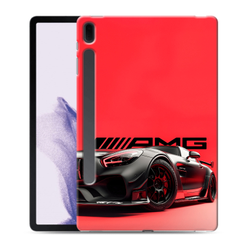Силиконовый чехол на Samsung Galaxy Tab S7 FE с принтом Мерседес Mercedes AMG