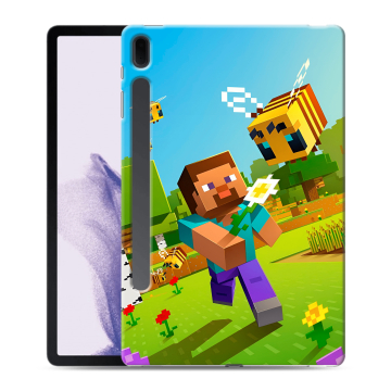 Силиконовый чехол на Samsung Galaxy Tab S7 FE с принтом Майнкрафт Minecraft Силиконовый чехол на Samsung Galaxy Tab S7 FE с принтом Майнкрафт Minecraft