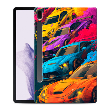 Силиконовый чехол на Samsung Galaxy Tab S7 FE с принтом Тачки