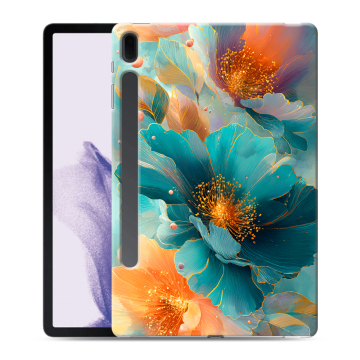 Силиконовый чехол на Samsung Galaxy Tab S7 FE с принтом Цветы
