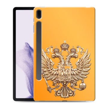 Силиконовый чехол на Samsung Galaxy Tab S7 FE с принтом Герб Флаг России