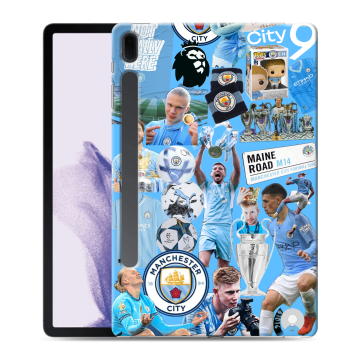 Силиконовый чехол на Samsung Galaxy Tab S7 FE с принтом Man City Манчестер Сити