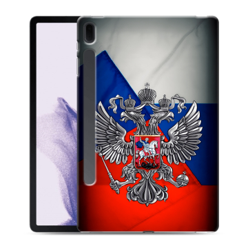 Силиконовый чехол на Samsung Galaxy Tab S7 FE с принтом Флаг России Силиконовый чехол на Samsung Galaxy Tab S7 FE с принтом Флаг России