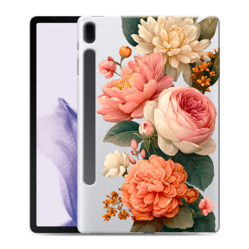 Силиконовый чехол на Samsung Galaxy Tab S7 FE с принтом цветы