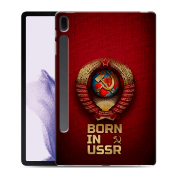 Силиконовый чехол на Samsung Galaxy Tab S7 FE с принтом Флаг Герб СССР