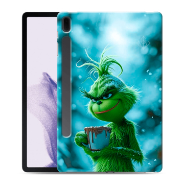 Силиконовый чехол на Samsung Galaxy Tab S7 FE с принтом Новый год гринч
