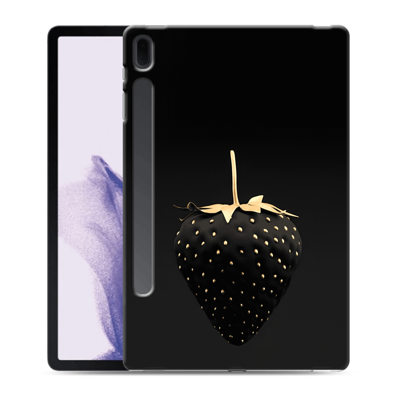Силиконовый чехол на Samsung Galaxy Tab S7 FE с принтом Черная клубника Силиконовый чехол на Samsung Galaxy Tab S7 FE с принтом Черная клубника