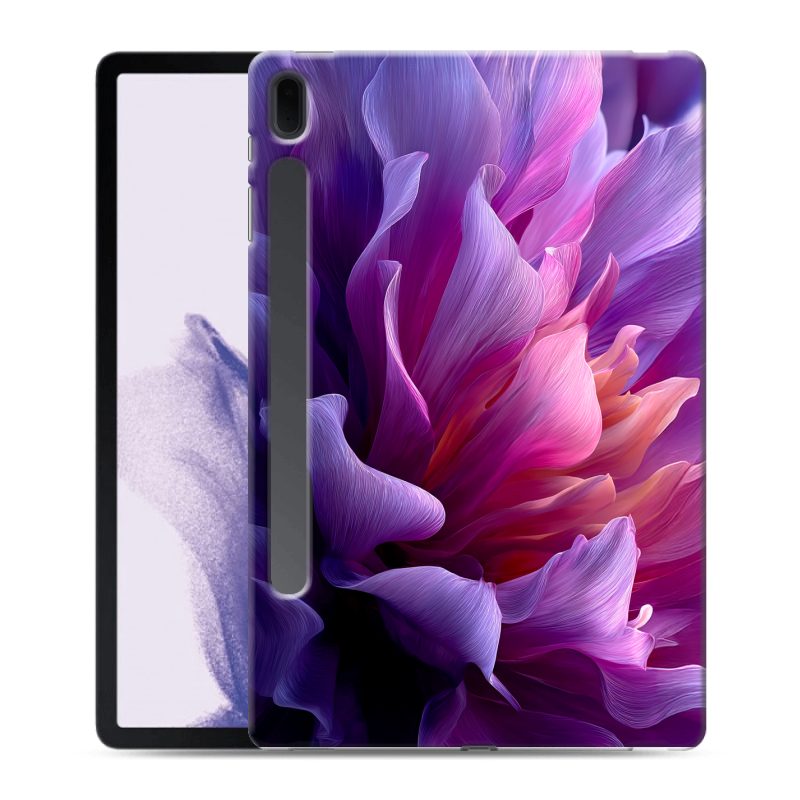 Силиконовый чехол на планшета Samsung Galaxy Tab S7 FE с принтом женский цветы Силиконовый чехол на планшета Samsung Galaxy Tab S7 FE с принтом женский цветы
