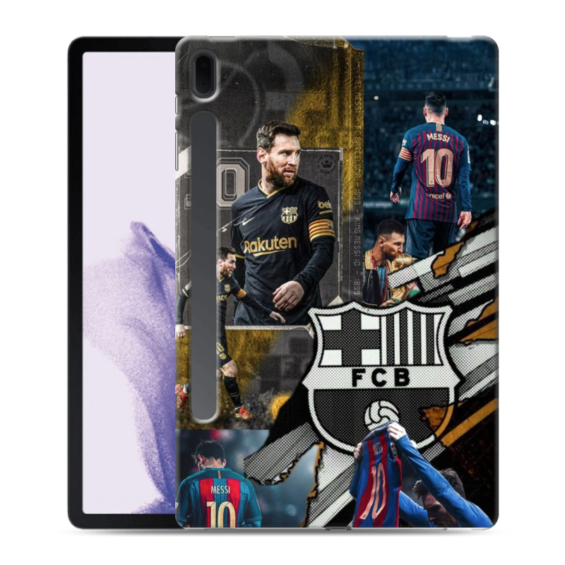 Силиконовый чехол на Samsung Galaxy Tab S7 FE с принтом Messi Barcelona Силиконовый чехол на Samsung Galaxy Tab S7 FE с принтом Messi Barcelona