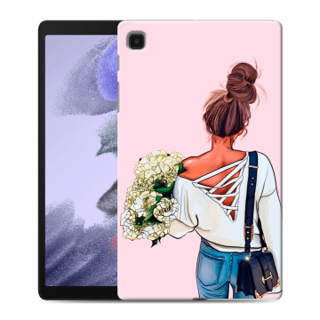 Силиконовый чехол на планшета Samsung Galaxy Tab A7 lite с принтом Девушка и букет Силиконовый чехол на планшета Samsung Galaxy Tab A7 lite с принтом Девушка и букет
