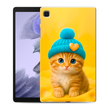 Силиконовый чехол на Samsung Galaxy Tab A7 lite с принтом Котенок в шапке